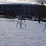 新横浜公園雪景色